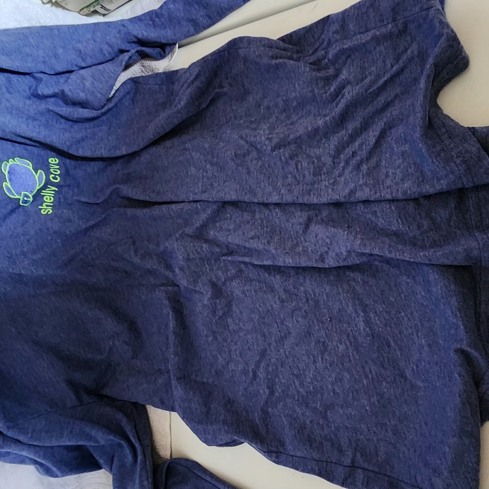 Blue Long Sleeve Shirt with Green Logo